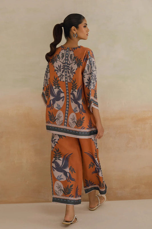 Orange Orchid Bloom Co-ord Set