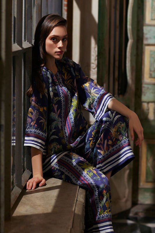 Indigo Cascade Navy Blue Co-ord Set